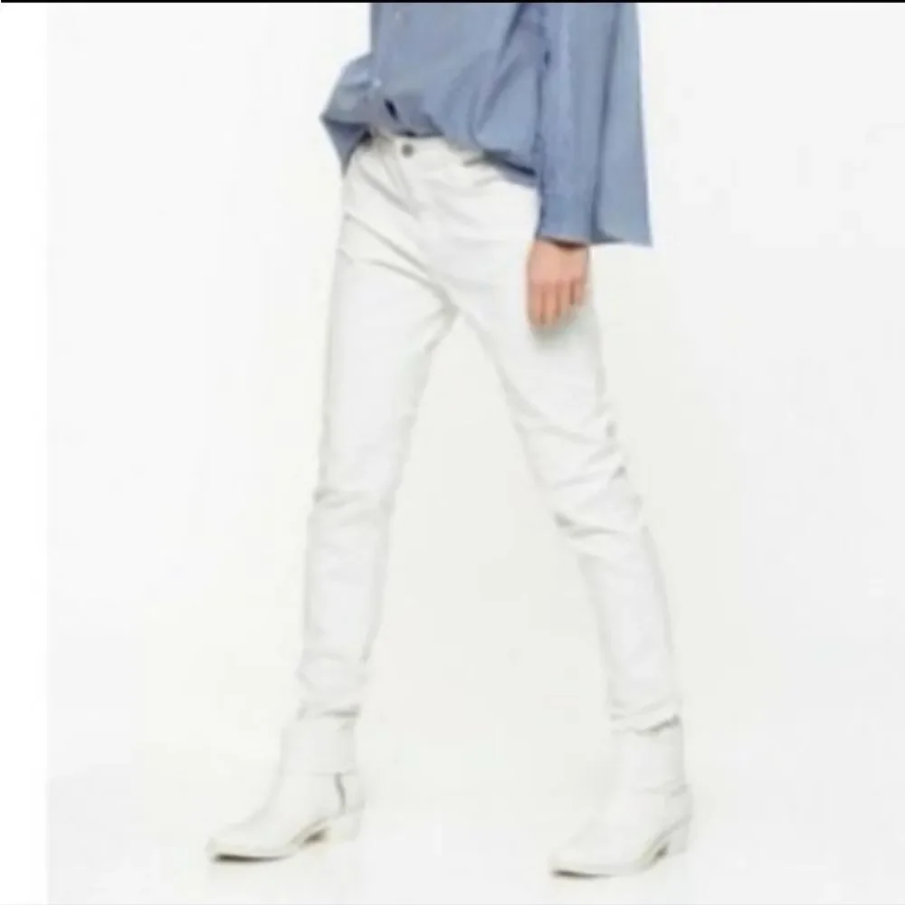 Zadig & Voltaire Eva Cher Moto Zipper Raw Hem Skinny Jeans Sz 24